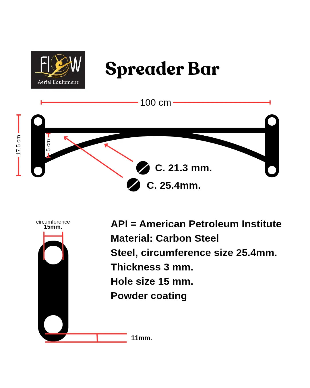 Spreader Bar, aerial harness, aerial rigging, circus Flow Aerial equipment